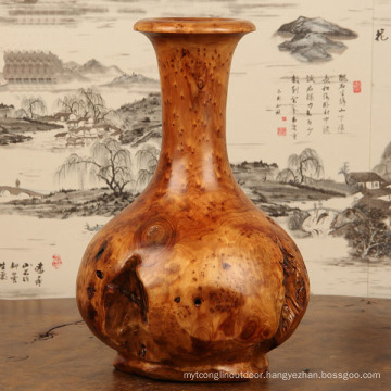 Fashion Design Carved Natural Durable Wooden Vase